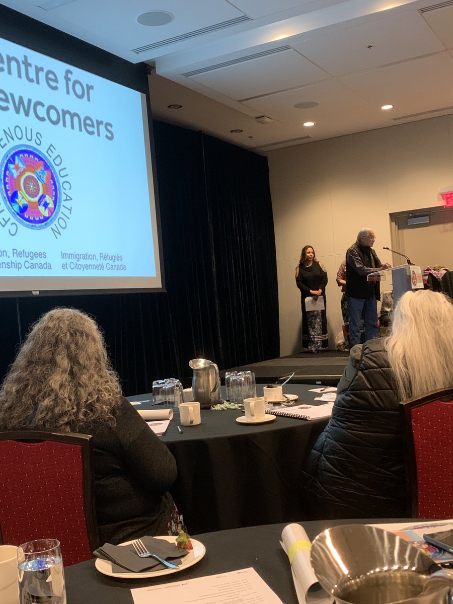 ypoitraspratt's tweet photo. Attending Centre for Newcomers Indigenous Education as a Métis representative listening to Elder Casey EagleSpeaker signalling “new and better relations “ ⁦@AlbertaMetis⁩ https://t.co/eQwfmJ9unV