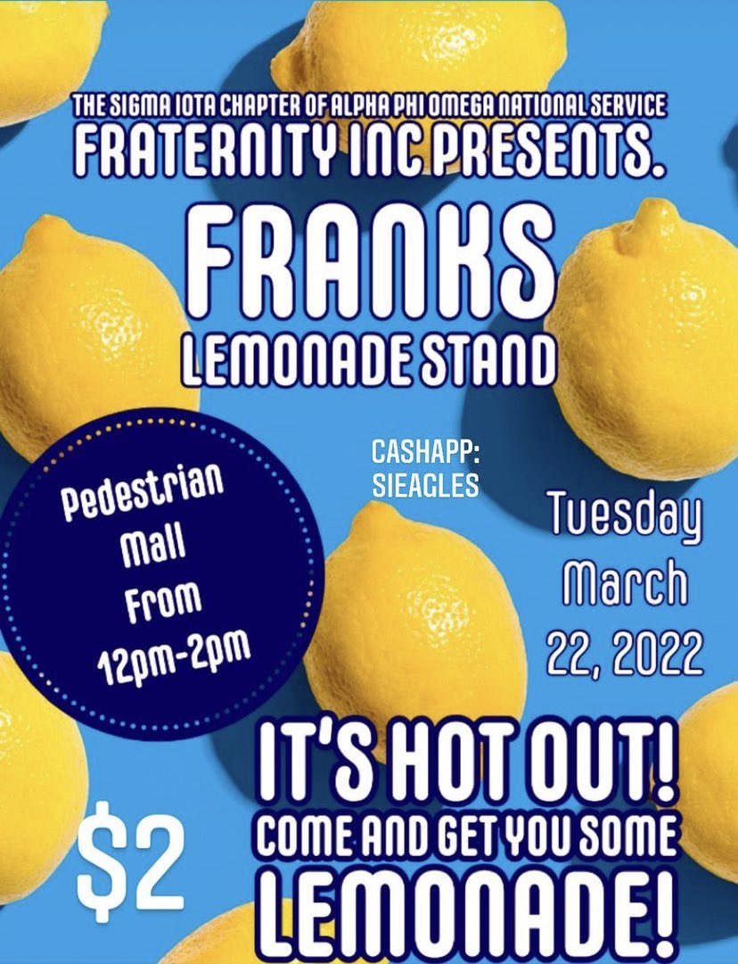 $2 Lemonade pouches for sale!! Right now on the Pedestrian Mall🦅✨