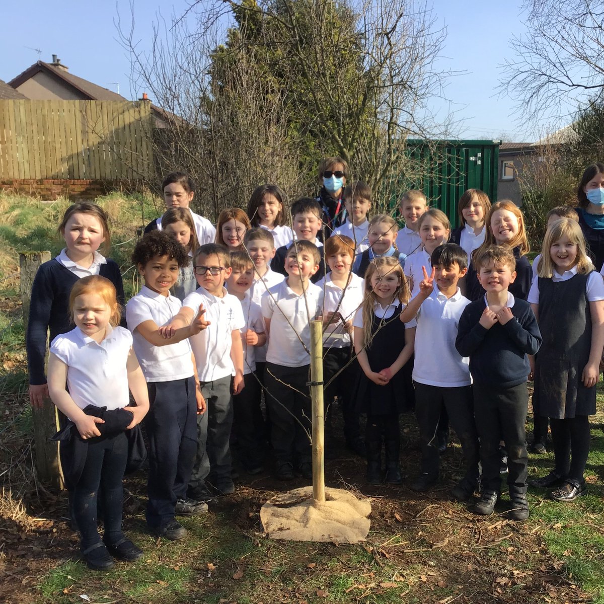 MarykirkPS's tweet photo. Today was the day we planted our apple tree as part of The Queen's Green Canopy. It was a beautiful day with everyone taking part. 
@QGCanopy https://t.co/CHgums2JTw