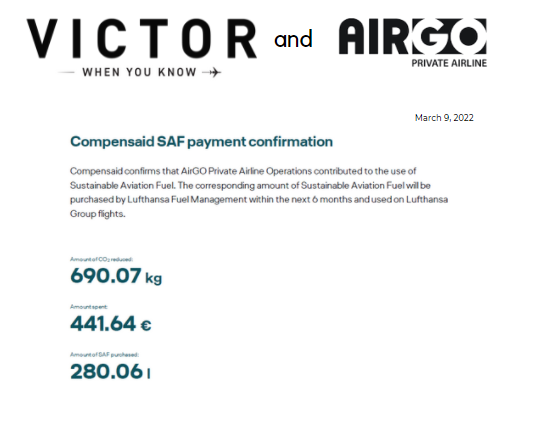VICTOR & AirGO's industry leading partnership now offers Sustainable Aviation Fuel as standard for all VICTOR customers on every AirGO Piaggio Avanti flight. 100% of VICTOR customers flying with AirGO have chosen to make a better choice and fly using SAF. #sustainableaviation