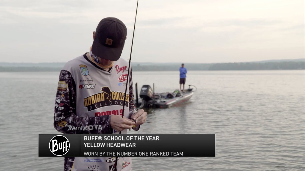 Adrian College sported the @BUFF_USA Yellow Headwear at the 2021 AFTCO Open as the top team in the @BassProShops School of the Year presented by @Abu_Garcia.  What school will wear them at the next event?! 

#BUFF #LiveMoreNow #TeamOutdoors #BassProShops #AbuGarcia