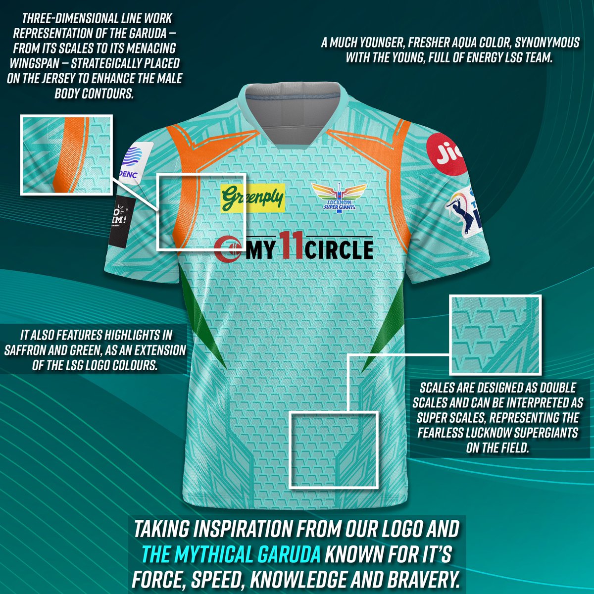 LucknowIPL's tweet photo. The first-ever Lucknow Super Giants jersey is finally here!🙌
#AbApniBaariHai

Jersey design: Kunal Rawal

For the official Lucknow Super Giants match jersey, visit https://t.co/Yc3tDZzyr7

@thesouledstore
#LucknowSuperGiants #UttarPradesh #Lucknow #TataIPL #JerseyReveal https://t.co/y6wQlDLUJk