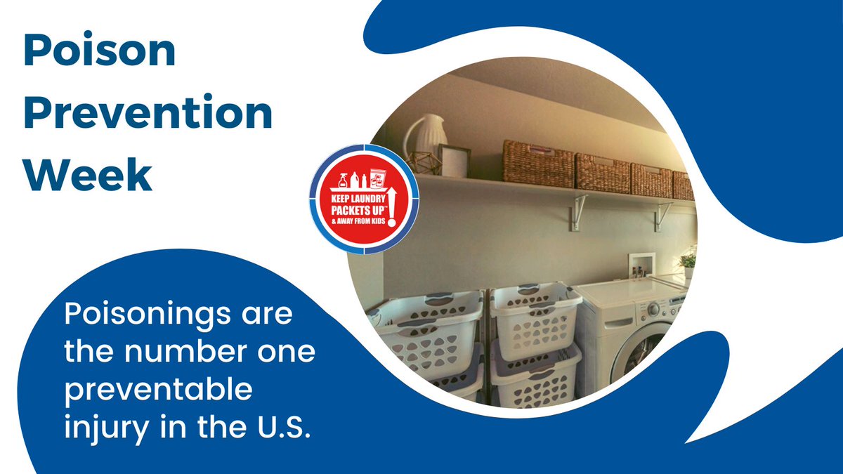 CleanInstitute's tweet photo. #DYK poisonings are the number one preventable injury in the U.S.? This #PoisonPreventionWeek, make sure you are storing liquid laundry packets and household cleaning supplies out of sight and reach. Learn more at https://t.co/pUFKOxAkTb ! #PacketsUp #StoreNotDecor https://t.co/EFivEg4VWP
