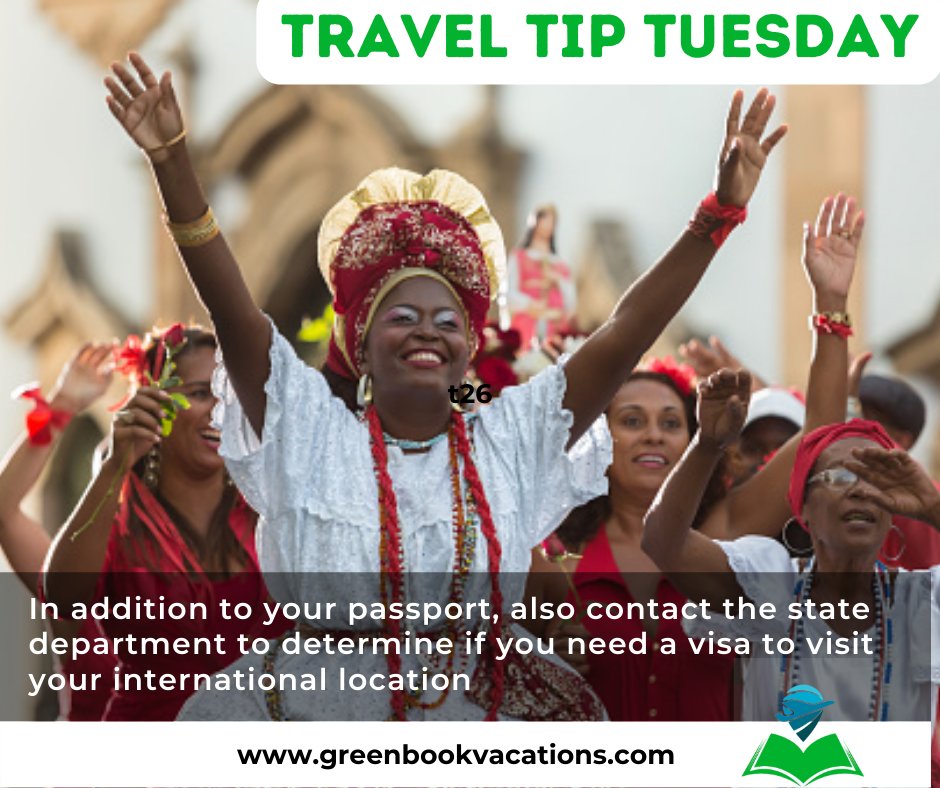 GreenBookVacay's tweet photo. Travel Tip Tuesday 

#travelexpert #traveladvisor #travelconsultant #vacationplanning #travelprofessional
#travelniche #tripdesigner #travelsmarter #travelagenttip #traveltrend #traveltip #greenbookvacations https://t.co/tLI4B1QZA8