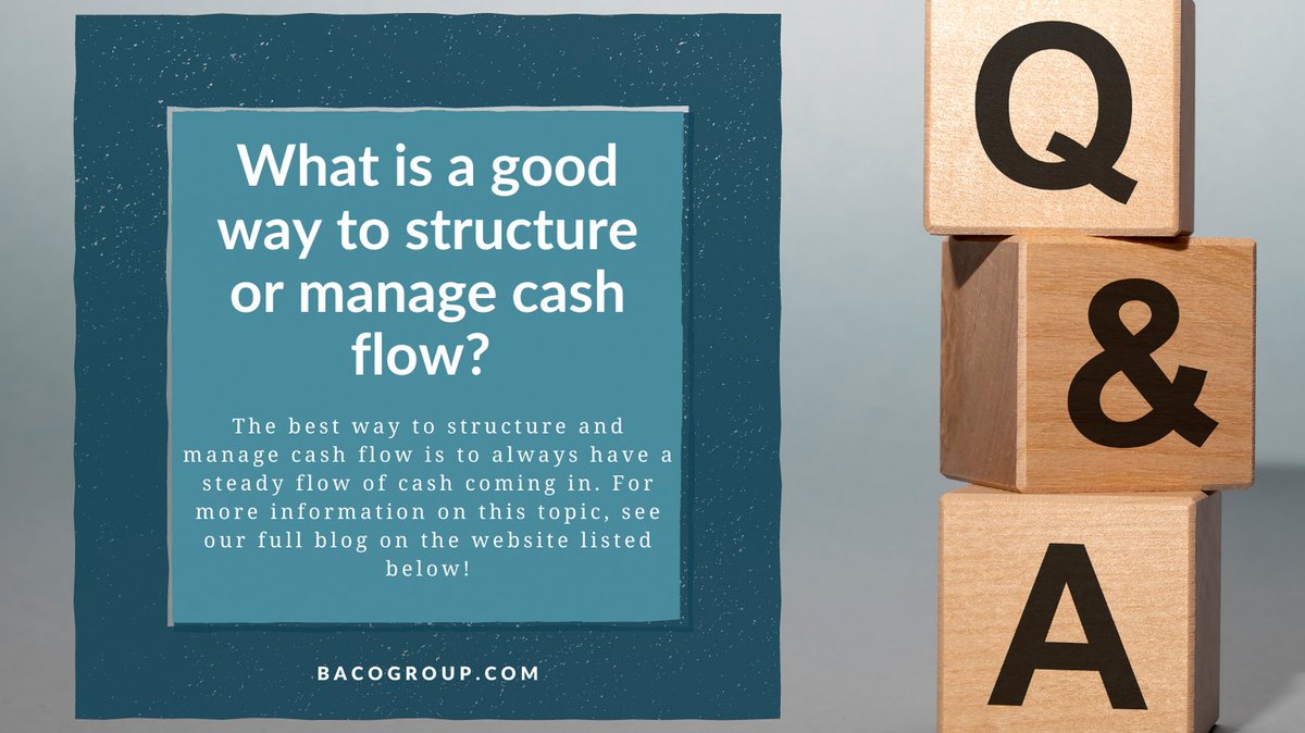 GroupBaco's tweet photo. Structuring and managing cash flow is a crucial part of your business endeavors. That's why we want to help you do it in the best way possible. We have a short answer for you here, but our blog on https://t.co/H72VNFB0EV offers much more insight. 
#tax #accounting #advice #qanda https://t.co/PFeY5dcBqm