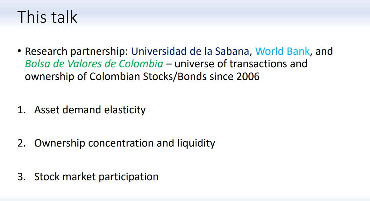 Ryan Hahn (@ryandhahn) on Twitter photo (Nearly) everything you wanted to know about Colombia's stock market, and multiple new insights into emerging market finance, in today's presentation by <a href="/AlvaroPedrazaM/">Alvaro Pedraza</a> (Nearly) everything you wanted to know about Colombia's stock market, and multiple new insights into emerging market finance, in today's presentation by <a href="/AlvaroPedrazaM/">Alvaro Pedraza</a>