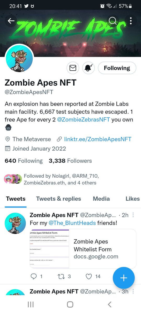 Hooliganchris1's tweet photo. @ZombieZebrasNFT @ZombieApesNFT LFG!!! https://t.co/p5hlw8TFwQ
