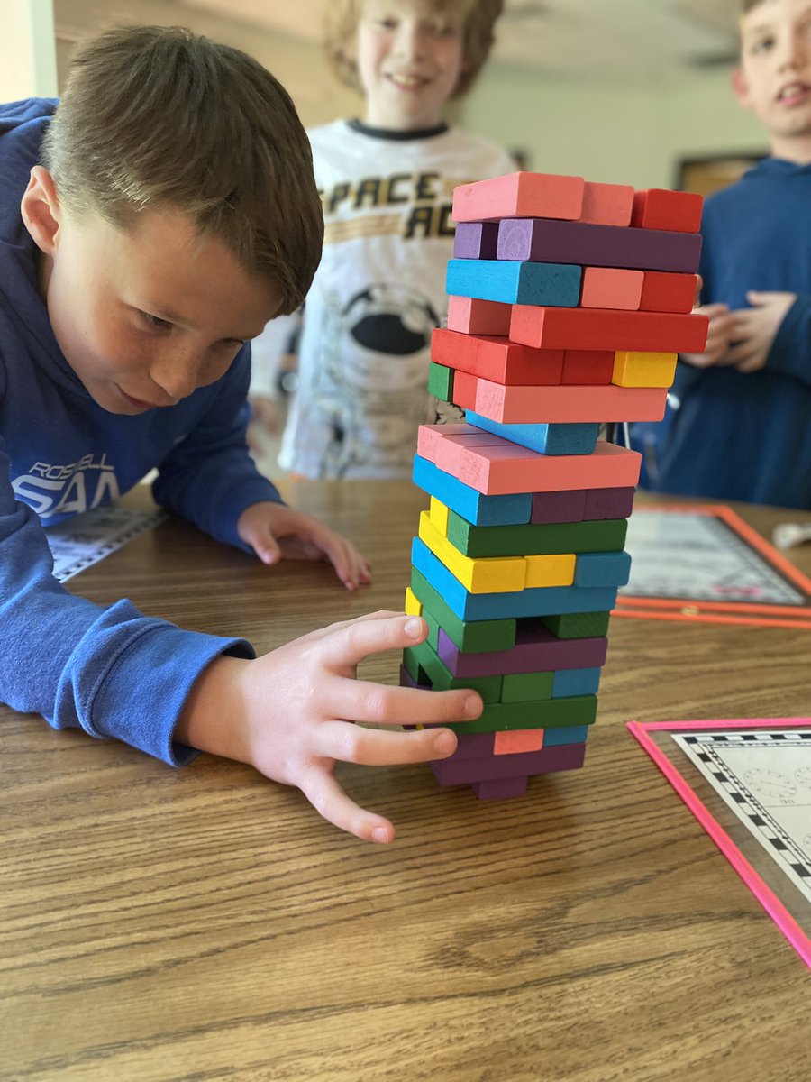 MrsCBBates's tweet photo. We had so much fun practicing our elapsed time strategies with a “topple blocks challenge” today!  @SweetAppleES https://t.co/rGUmIKXpY4