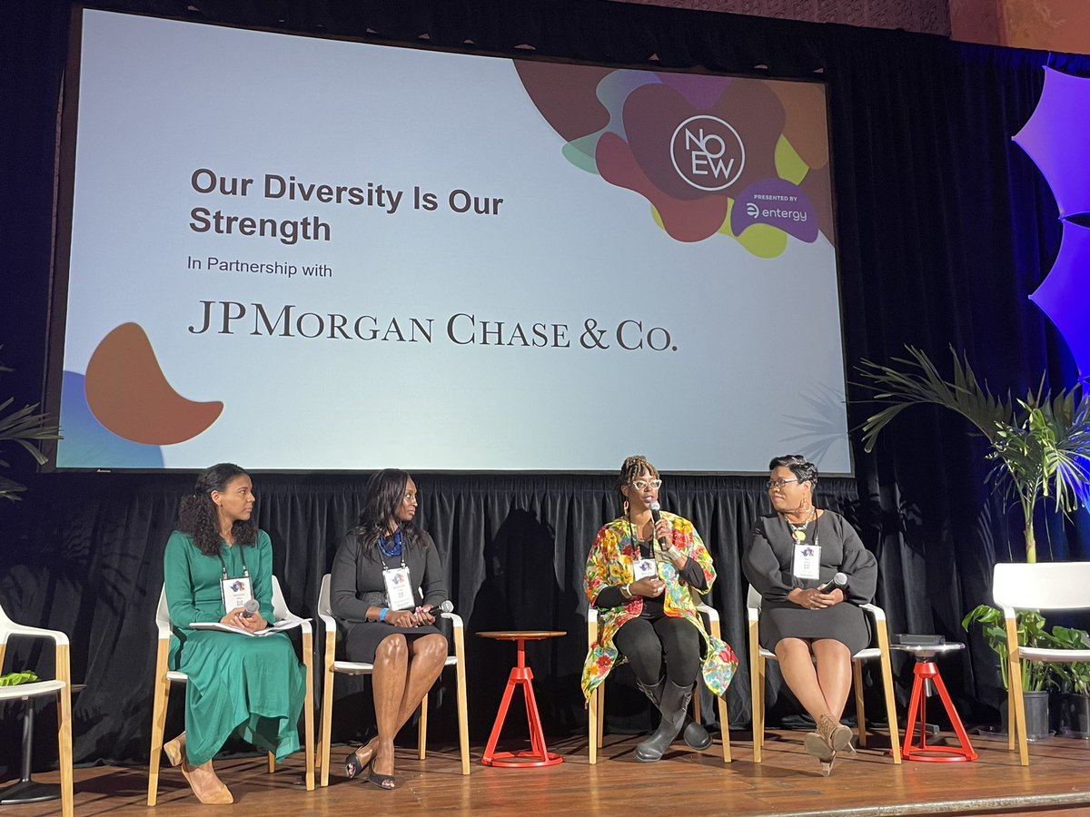 helloNOEW's tweet photo. Rhonda Broussard from Beloved Community takes the mic 🎤 leading  us in why diversity  &amp; inclusion matter in business. 

#NOEW2022: Our Diversity is Our Strength, in partnership with @jpmorgan! Join us at Hotel Peter &amp; Paul until 8pm. https://t.co/b0arNqStqQ