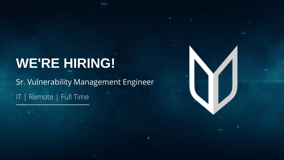 Direct_Defense's tweet photo. #JobAlert! 📣 We are seeking a Sr. Vulnerability Management Engineer to join our team. If you are passionate about protecting, defending, and responding to information security-related events, apply here: https://t.co/LXhJTFUeOf
.
#hiring #informationsecurity #infosec #itcareers https://t.co/dXgLMgjItX