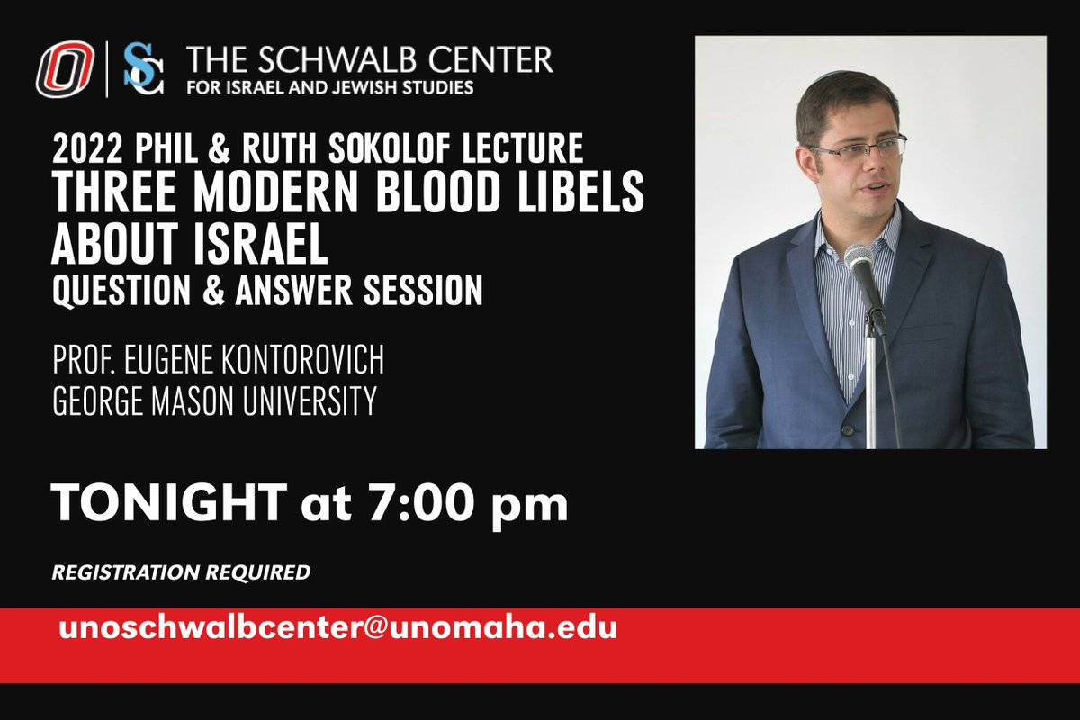 SchwalbCtr's tweet photo. TONIGHT at 7:00 PM CT | Q&amp;A Session
The 2022 Sokolof Lecture, “Three Model Blood Libels about Israel: Vaccines, Evictions, and Apartheid,” on March 22 at 7:00 P.M. CT with Prof. Eugene Kontorovich Zoom Registration here https://t.co/67PPyq8IkP https://t.co/NPzkO8XZVe