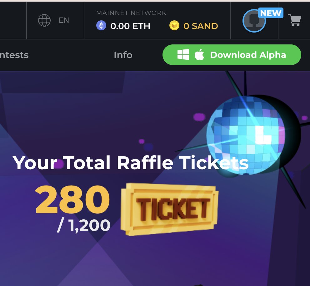 parabizde06's tweet photo. @TheSandboxGame I just participated in the daily #SandboxAlphaS2Contest for a chance to earn up to 1,000 $SAND! Starting March 22 - Ticket Day. Check out my screenshot below!
👇 #SandboxAlphaS2 https://t.co/hYZmt685GF