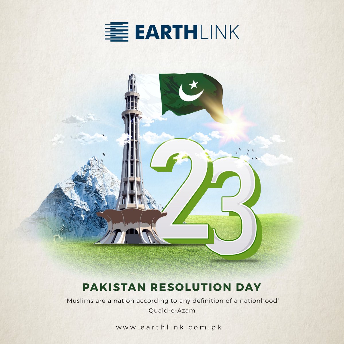 23rd March – a day of unwavering faith, commitment, lasting unity, and solidarity. Let’s resolve and make a vow to internalize these qualities and pave the way for a progressive and even more prosperous Pakistan.
𝗛𝗮𝗽𝗽𝘆 𝗣𝗮𝗸𝗶𝘀𝘁𝗮𝗻 𝗗𝗮𝘆! 
#23rdMarch #PakistanDay