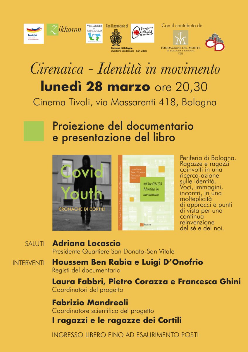 BeatriceOrla's tweet photo. #Cire40138 identità in movimento, un libro, un documentario, una ricerca-azione sulle identità. Protagonisti ragazzi e ragazze della periferia di Bologna. https://t.co/a17gcm3mUt