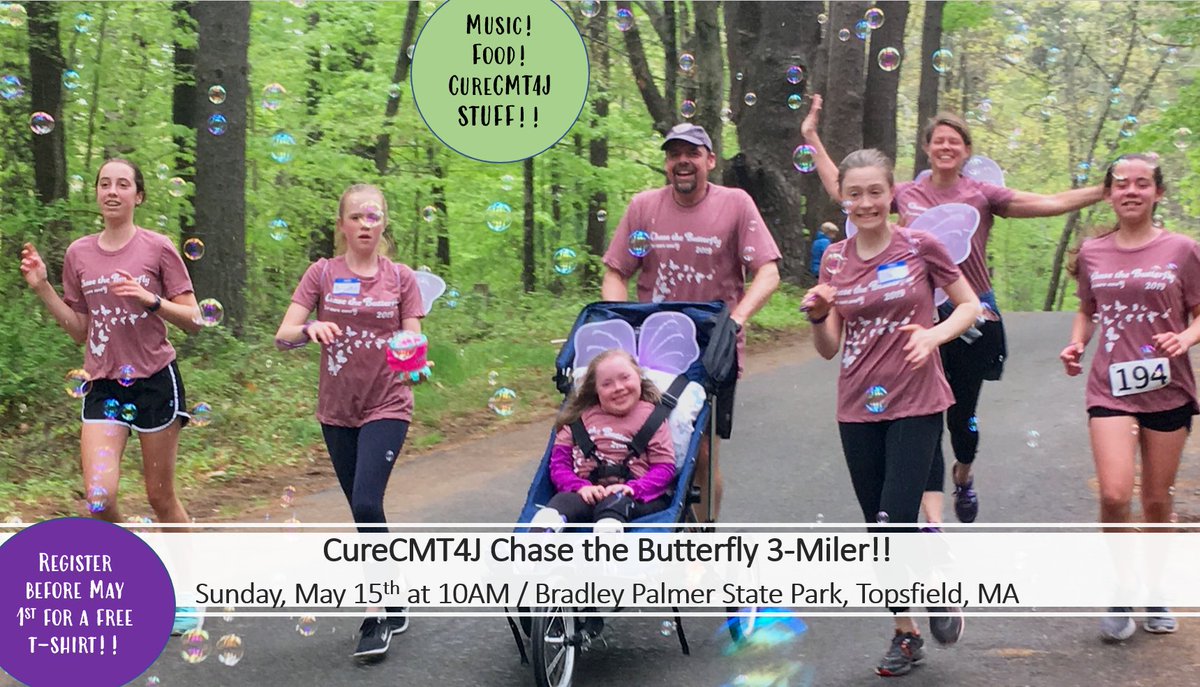 Dust off your wings...Chase the Butterfly 3-miler is back! Come run, walk, or roll to the finish through beautiful Bradley Palmer State Park, in Topsfield, MA. Register here: eventbrite.com/e/chase-the-bu…