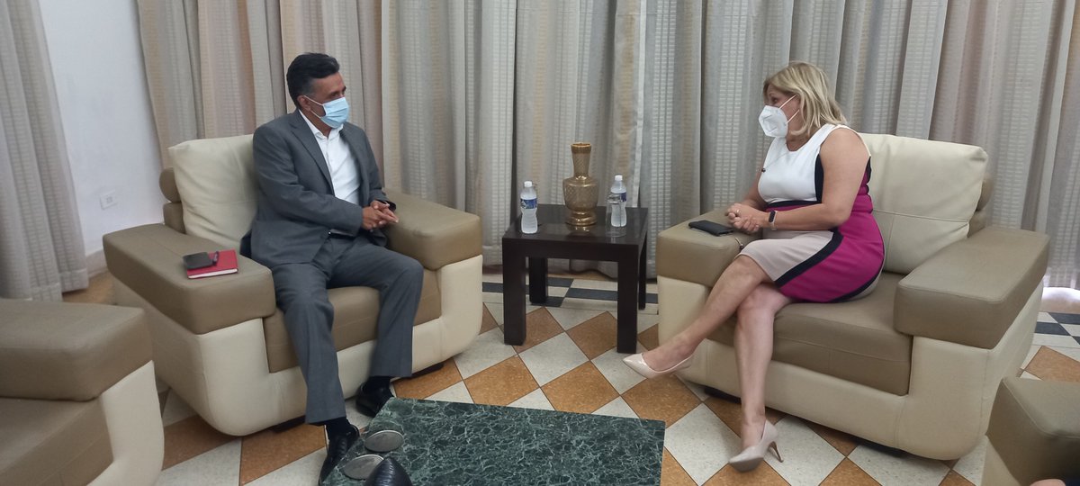 Continúa la intensa agenda de trabajo del secretario ejecutivo del #ALBA-TCP <a href="/SachaLlorenti/">Sacha Llorenti</a> en nuestro país. Ahora encuentro con <a href="/AnaTeresitaGF/">AnaTeresita González</a>, viceministra primera del <a href="/MINCEX_CUBA/">MINCEX🇨🇺</a>