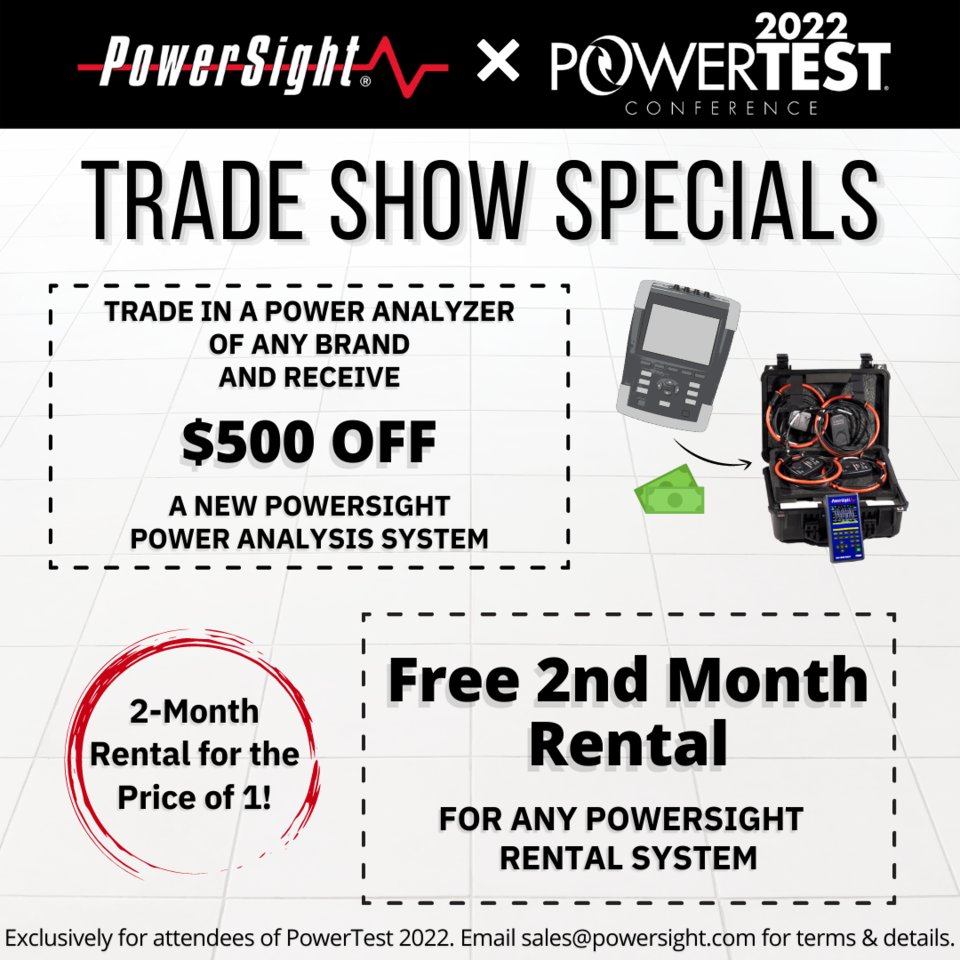 power_sight's tweet image. Did you attend #powertest2022? Don&apos;t miss out on these exlcusive trade show offers!

powersight.com

#neta #powertest #netapowertest #tradeshow #expo