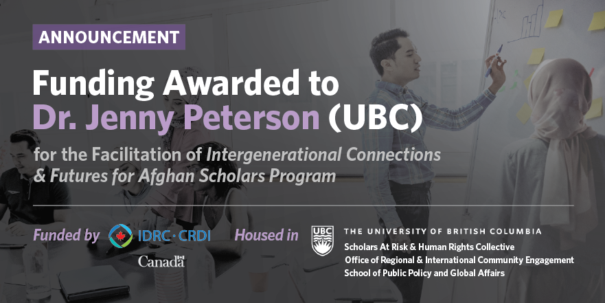 ubcSPPGA's tweet photo. Prof @DocJHP (@UBCPoliSci) joins @melanieadrian @Carleton_U in helping scholars fleeing the crisis in Afghanistan build an intellectual community in Canada. The project is funded by @IDRC_CRDI; #UBC's team will be housed in @UBC_HRC @UBC_ORICE. Read more: https://t.co/FdVBGxUnBv https://t.co/qMHPjJpDAY