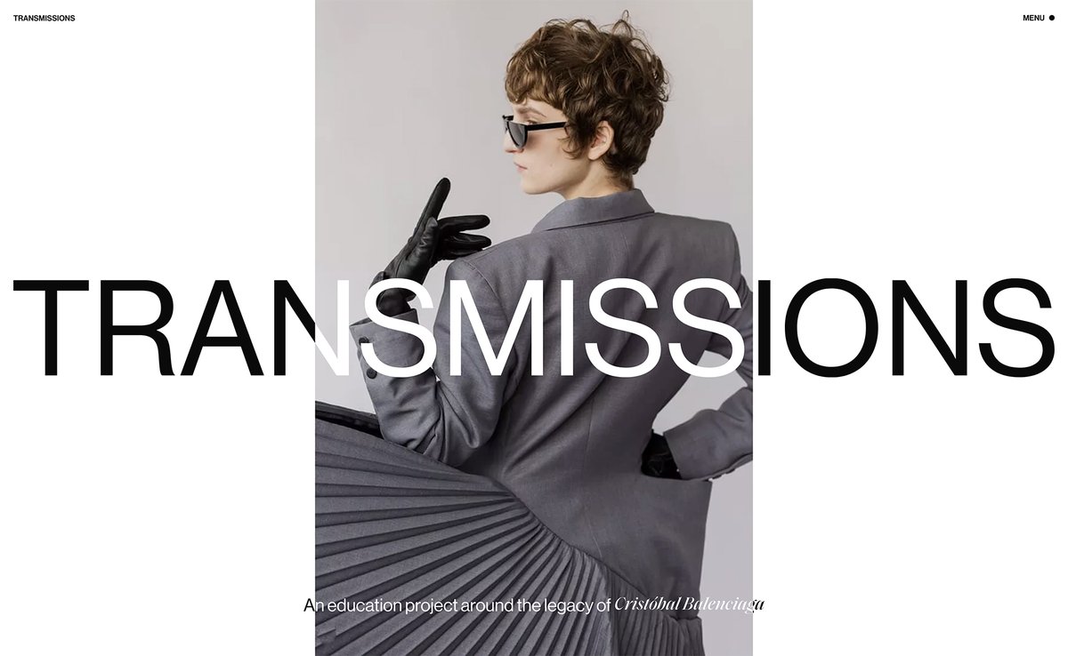 CommArts's tweet photo. WEBPicks: BANILA Studio and @zorraquino’s website for Cristóbal Balenciaga Museum’s exhibition Transmissions brings Balenciaga’s legacy to fashion students worldwide. https://t.co/h4Dh5yZ6mZ https://t.co/KxsnlM4TVG