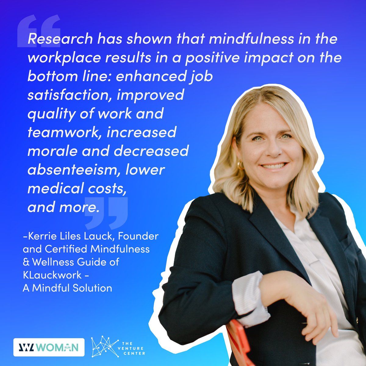 VentureCenter's tweet photo. @WomanRunWorld is only a week away! We're excited to see you all face-to-face and virtually to talk about mindfulness in the workplace with Kerrie Liles Lauck! π§
π€ Register IN PERSON: https://t.co/pJ4quQR8Ke
π» Register VIRTUALLY: https://t.co/GKwnjsmBXZ
#WomanRun #TheVC https://t.co/saZx0lbRg5