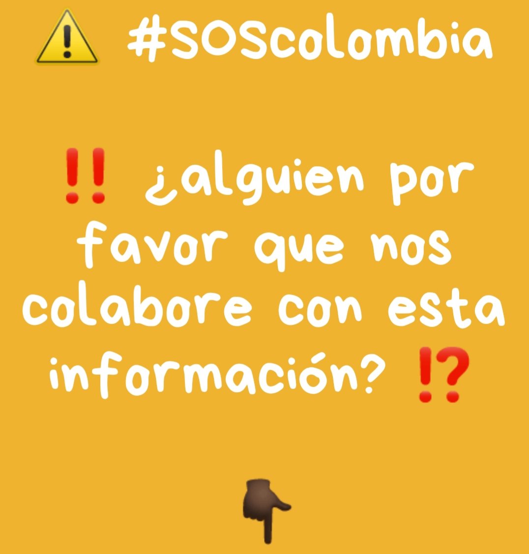 ColombiaMalaga's tweet photo. ⚠️ #SOS ‼️
¿Alguien que nos pueda colaborar con esta información?
https://t.co/Jx5wcq6pEF

🆘🇨🇴
@ArchivaColombia https://t.co/WcEFGti68z