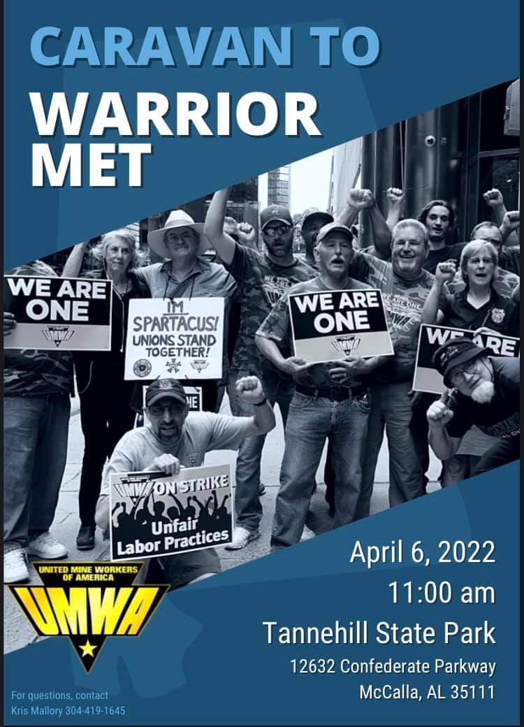 AlabamaAFLCIO's tweet photo. #CaravanToWarriorMet https://t.co/rJQCdMTdaH