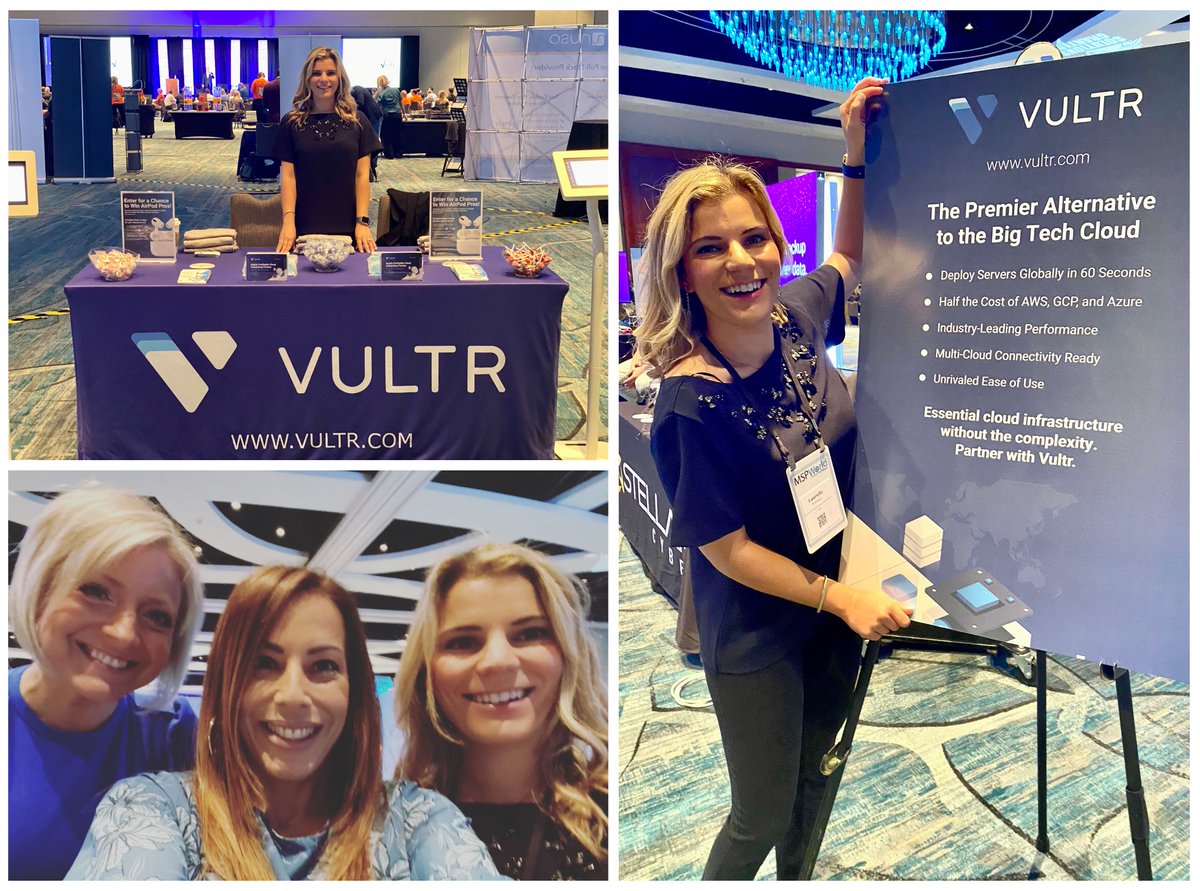Vultr's tweet photo. Having fun @MSPWorld talking about Optimized Cloud Compute, our Marketplace apps, Partnerships, and more!

#VultrAtMSPWorld #MSPWorld #Vultr https://t.co/Kx79fF5TMR