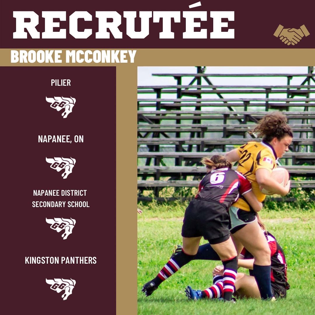 Gee-Gees Women’s Rugby is excited to announce the commitment of Brooke McConkey. Welcome to the family 🐴🤝

———

L’équipe Rugby Féminin est fière d’announcer l’engagement de Brooke McConkey. Bienvenue à la famille 🐴🤝