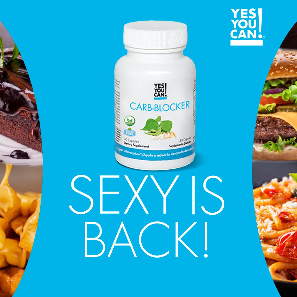 yesyoucan's tweet photo. El #CarbBlocker de Yes You Can!, esta de vuelta 🥳 es un suplemento 100% puro y natural, orgánico y #veganfriendly diseñado científicamente para ayudar a reducir la absorción de los carbohidratos y azucares en tu sangre.
☎️1-888-988-5515
Visita https://t.co/fz9h74pokg o Amazon https://t.co/Hq0x7yASUm