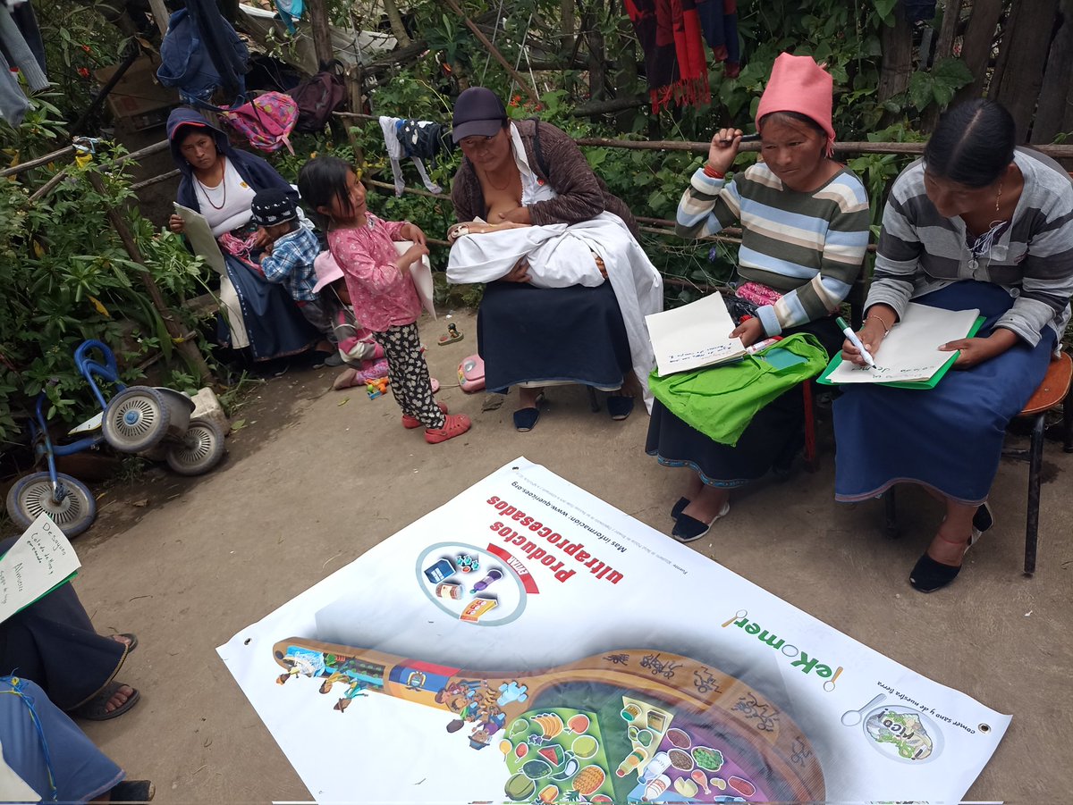 FundacionSedal's tweet photo. Con las compañeras de la comunidad El cercado, en Cotacachi. Conociendo la #gaba la guía alimentaria basada en alimentos. Pensando como preparar los alimentos de sus parcelas #agroecologicas. @UNORCAC @CmujeresUnorcac https://t.co/x7MLOU5GDj