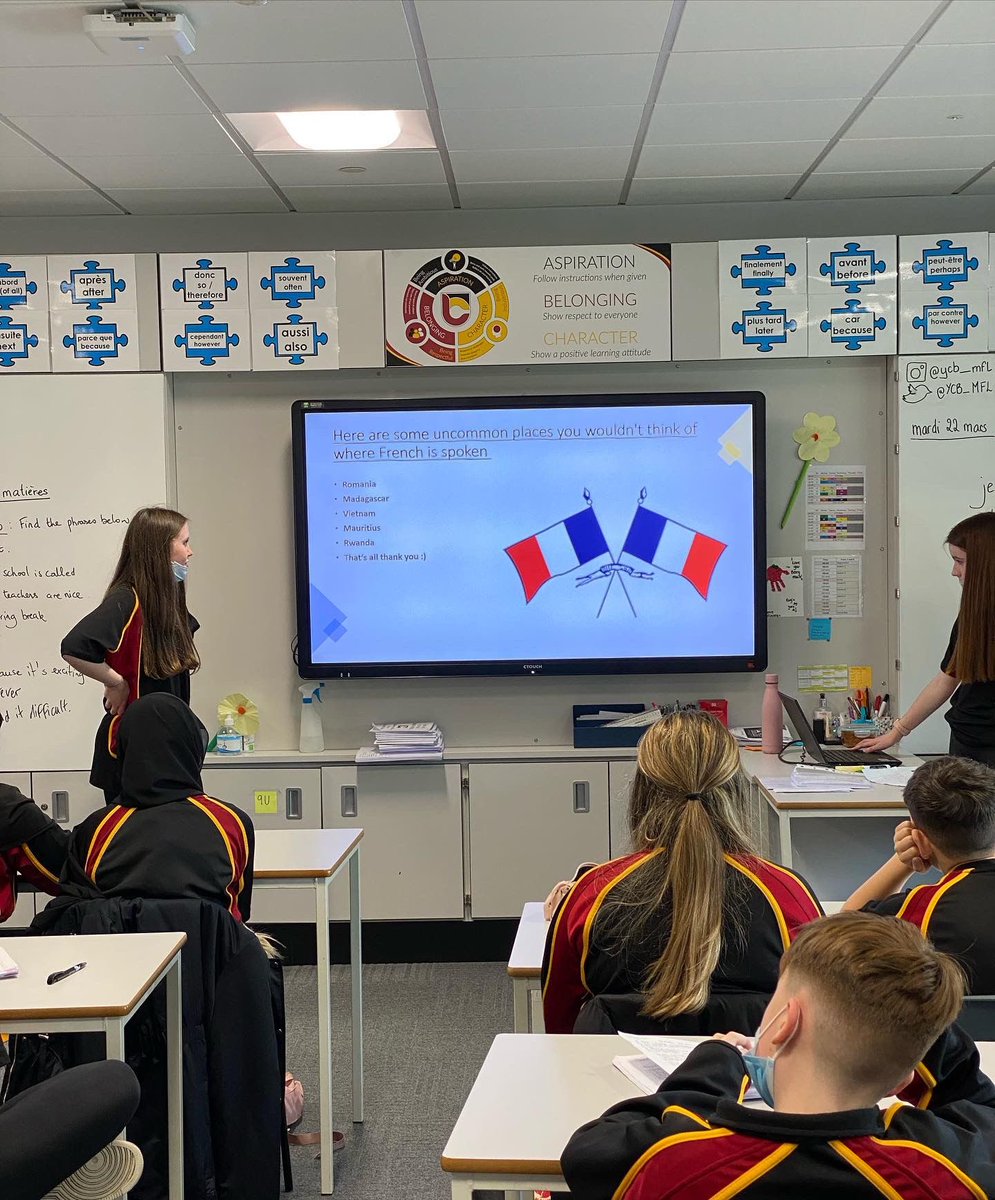 YCB_MFL's tweet photo. Today Year 9 &amp; 10 delivered fantastic presentations to Year 8 about the importance of French at GCSE. We are so proud of their professionalism and maturity @ysgolcwmbrombil @ycb_mfl #gcsefrench #ycbmfl https://t.co/la0hIXrXud