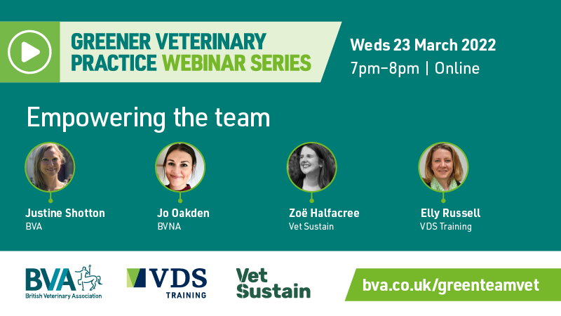 Vet_Sustain's tweet photo. We're excited our sustainability webinar series alongside @BritishVets and @trainingVDS kicks off TOMORROW with "Empowering the team", featuring @justineshotton, @86Josephine, Zoe Halfacree and @EllyRussellVet. Register here to join us!

https://t.co/qxXrMzn2vQ https://t.co/xMMvTwoIXy