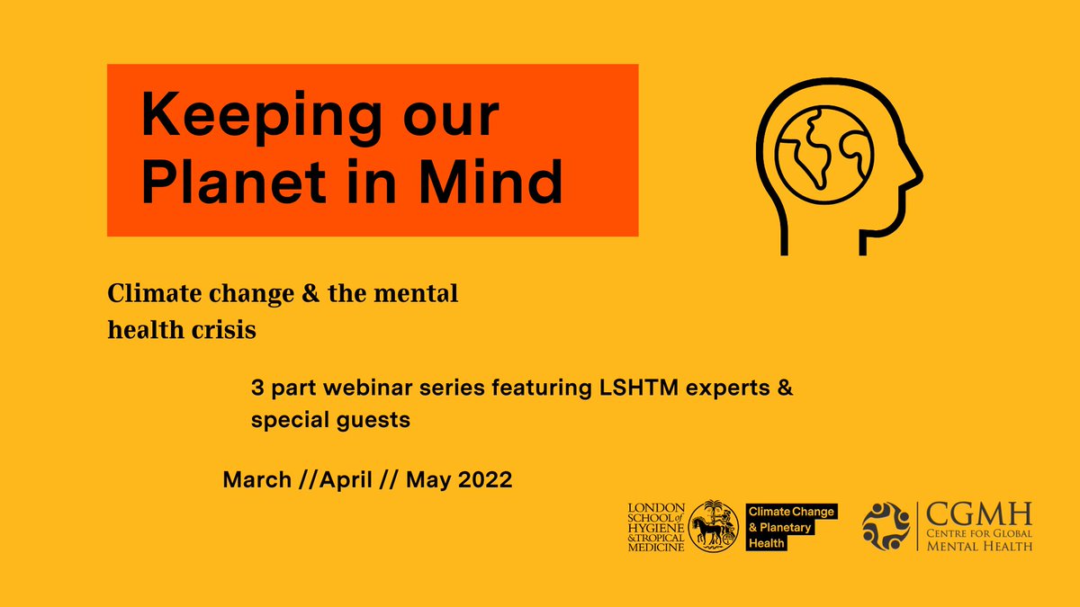 The most important issue on the planet! On 30/03 from 10.30 -12.00 GMT, we are co-hosting with <a href="/LSHTM_Planet/">Centre on Climate Change & Planetary Health, LSHTM</a> the 1st webinar of the series on Climate Change and the Mental health crises #keepingourplanetinmind Info 👉 bit.ly/3tdwDPy