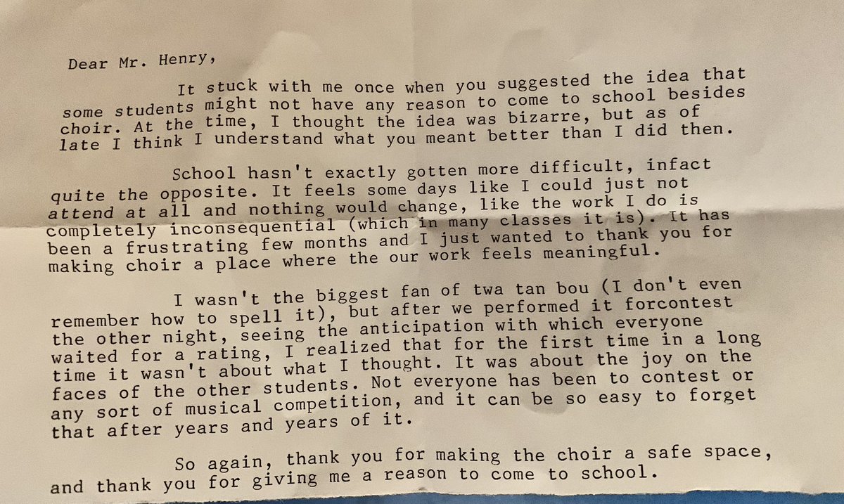 bHenry03's tweet photo. This anonymous student knew exactly what my heart needed to read today. https://t.co/XhgR0ClcHm