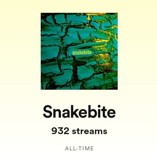 Help me get to 1k streams!
Snakebite 🐍 is live on <a href="/Spotify/">Spotify</a> and distributed by @Distrokid 
⬇️ Follow the link below to listen ⬇️

open.spotify.com/track/3jkwH0gv… 

#music #live #musician #NewRelease #singersongwriter #spotify #NewMusicAlert #distrokid
