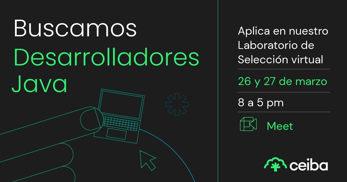 CeibaSoftware's tweet image. ¡Última oportunidad para inscribirte!
Haz parte de la #FamiliaCeiba en 2 días.
Buscamos #DevsJava. 100% #remoto
📝 Aplica bit.ly/3EYenfK
26 de marzo-8 a. m. a 5 p. m.
27 de marzo-8 a. m. a 12 p. m.
#JavaJobs #Desarrollo #Devs #trabajosíhay #ITJobs #WeAreHiring #TI
