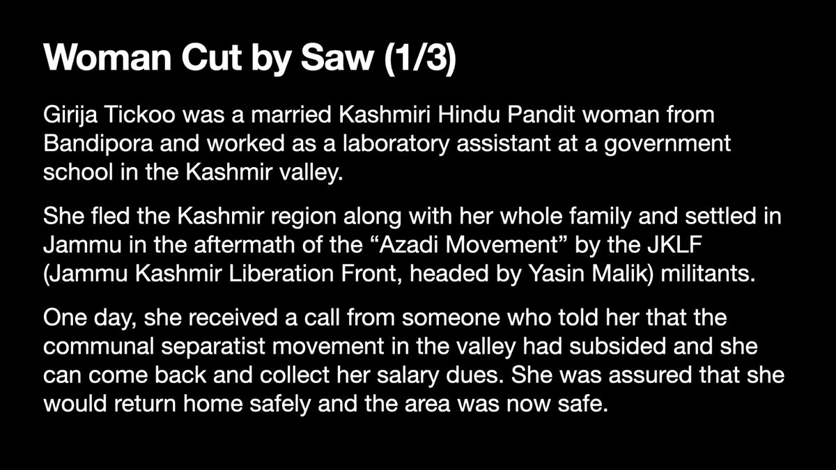 INSIGHTUK2's tweet photo. Is @BBCNews now a Genocide Denier is the question  #Hindus are asking. #KashmirGenocide by #Islamists is no Fiction @bbcworld. Facts Scream out to you @BBCIndia on the Barbaric Brutality. @merylmsebastian #GirijaTikoo was Raped &amp; then put through mechanical saw #TheKasmirFiles https://t.co/amRd8ExM5p
