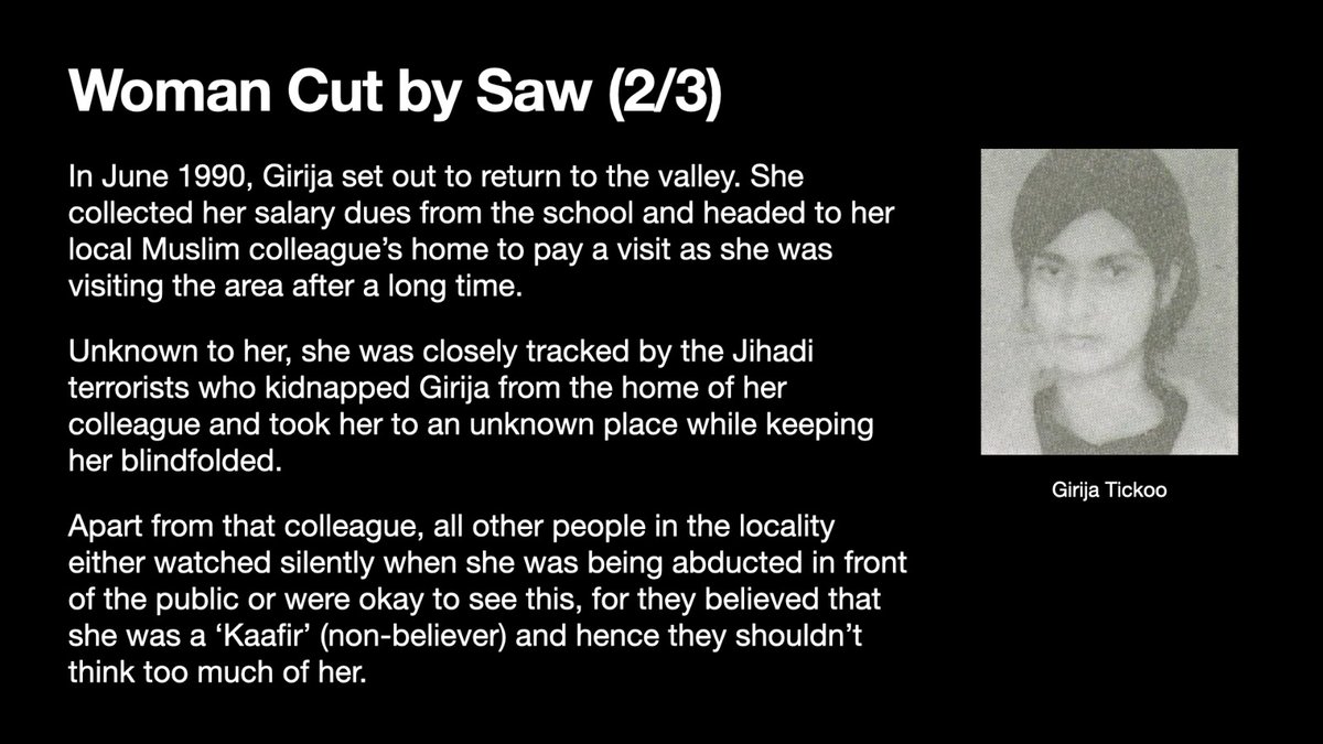 INSIGHTUK2's tweet photo. Is @BBCNews now a Genocide Denier is the question  #Hindus are asking. #KashmirGenocide by #Islamists is no Fiction @bbcworld. Facts Scream out to you @BBCIndia on the Barbaric Brutality. @merylmsebastian #GirijaTikoo was Raped &amp; then put through mechanical saw #TheKasmirFiles https://t.co/amRd8ExM5p