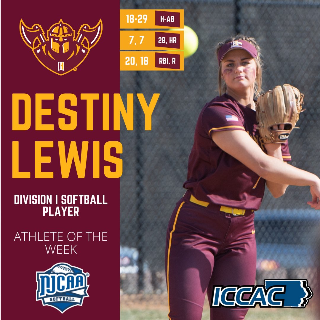 ICCACSports's tweet photo. ICCAC ATHLETE OF THE WEEK
🗓️MARCH 14-20
DI SOFTBALL 🥎

@WarriorSoftball Destiny Lewis
@WarriorSoftball Madi Husiman

🔗https://t.co/j4ekbrWM0P
#NJCAASB 🥎 https://t.co/GKSpCFevpT
