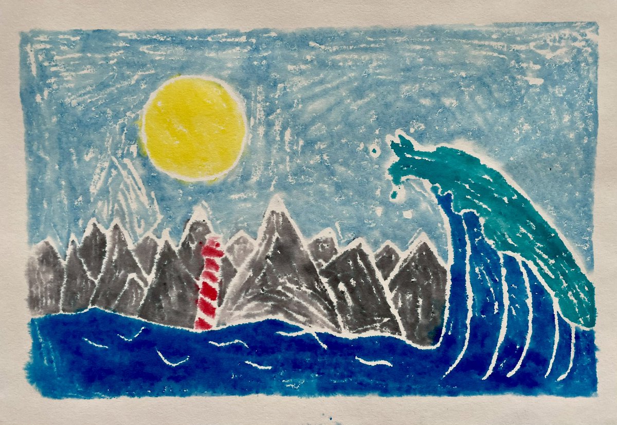 ArtAlderman's tweet photo. 5th grade prints inspired by Hokusai’s Great Wave 🌊 @AldermanEagles @jsteinhilber22 @NhcsArts https://t.co/Ctf2xCAuTu
