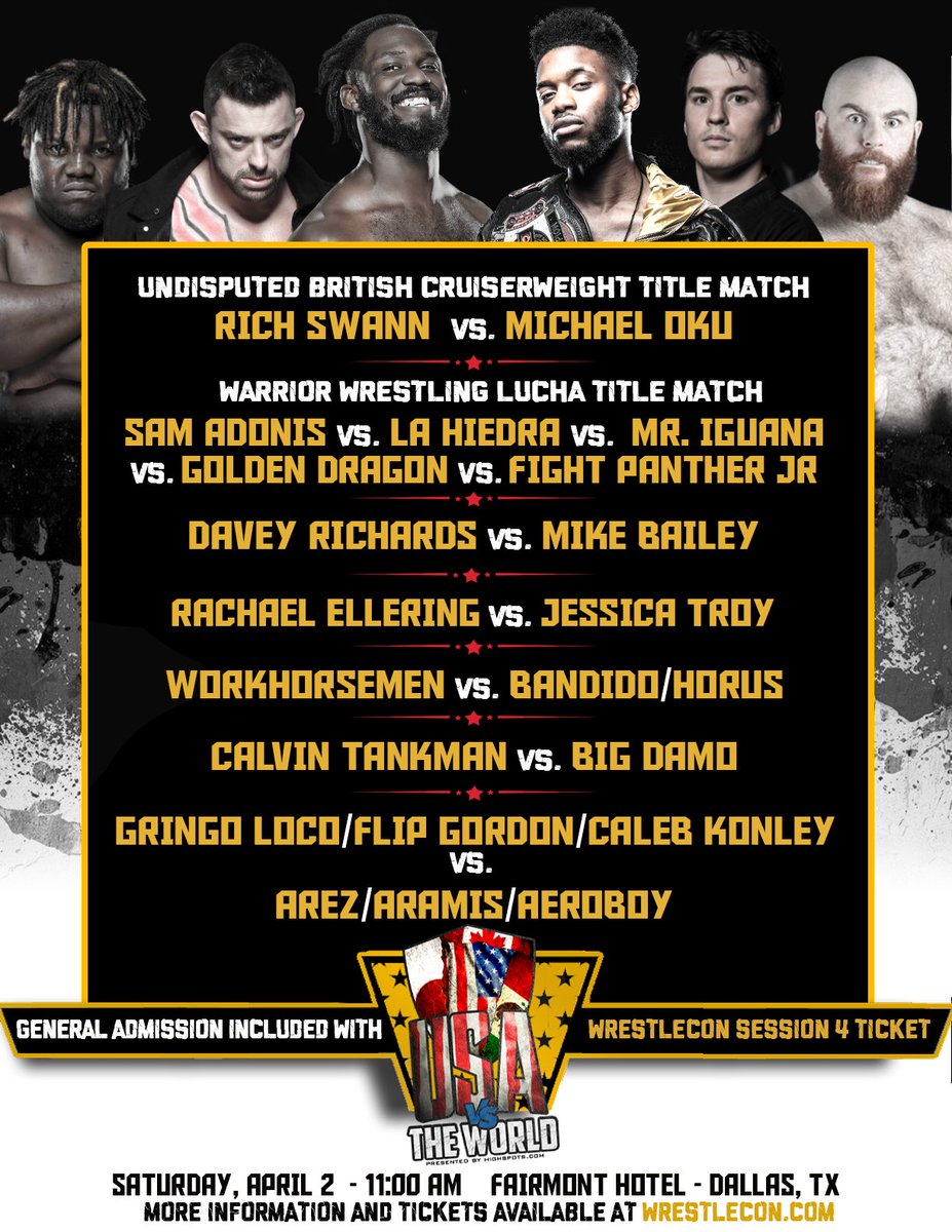 RobViper's tweet photo. Unfortunately Abismo Jr has a previously agreed to AAA commitment so he is off the show. But... 1 out, 2 in! Both looking to make an impression!

Making his big stage US debut from DTU will be Fight Panther Jr! Joining him will be heir to the #BaseGod throne Golden Dragon! https://t.co/tJoKfZombR