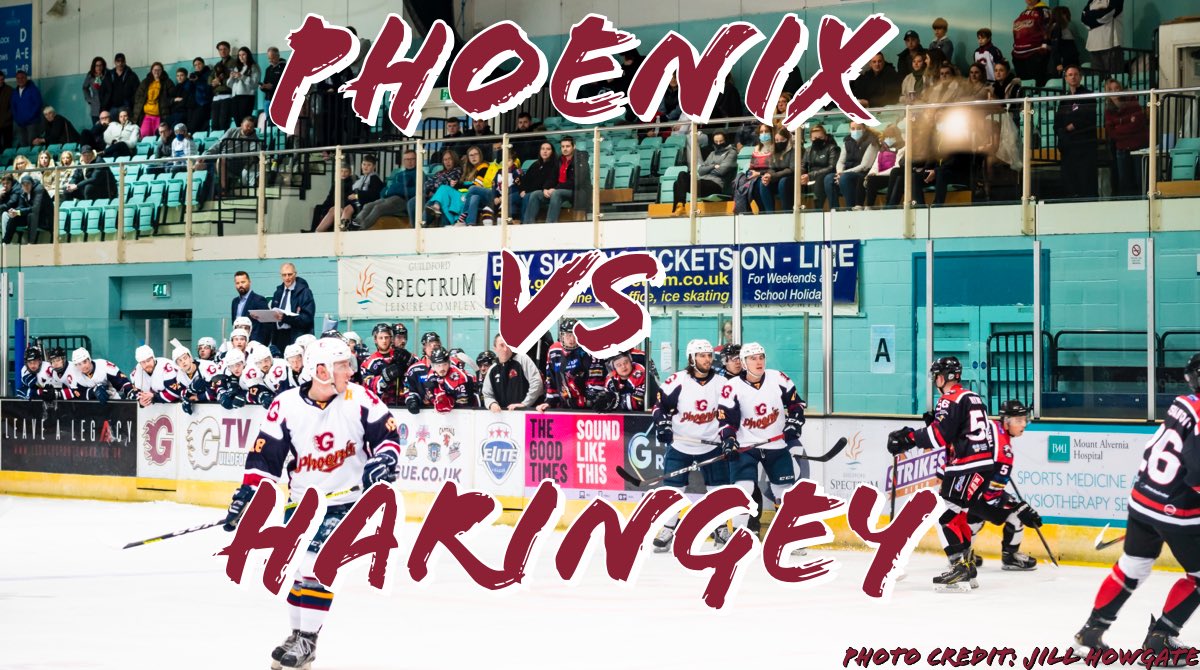PHOENIX WRAP UP THE LEAGUE SEASON THIS WEEKEND 🏆

🗓 27.03.22
🆚 <a href="/HaringeyHuskies/">Haringey Huskies IHC</a> 
📍 <a href="/GfdSpectrum/">Guildford Spectrum</a> 
🏒 Face off: 1730 
🚪 Doors open at: 1645
🎟 Tickets can only be bought on game day at main reception!

⬇️ Ticket prices for this season ⬇️
➡️ ADULT: £6
➡️ CONCESSION/CHILD: £2
