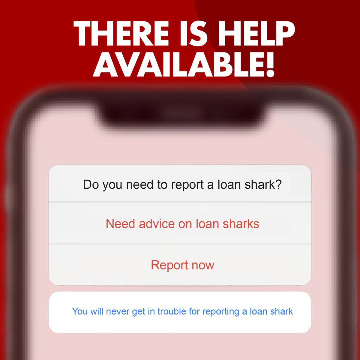 If you've borrowed money from a loan shark you haven’t broken the law, they have.

It's illegal to lend money for profit without <a href="/TheFCA/">Financial Conduct Authority</a> authorisation.

Speak to Stop Loan Sharks @LoanSharkNews in confidence 24/7:
Call 0300 555 2222
Text 07860 022116
Visit stoploansharks.co.uk