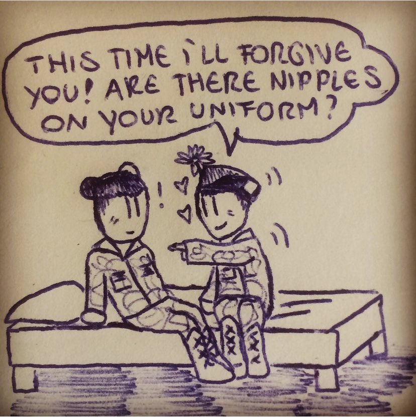 gbdirgabgaonng1's tweet photo. #oldcomic where Ji sneaked into Ri’s military camp disguised a soldier (firsts of a long series😂) https://t.co/Wmw1ol8onE