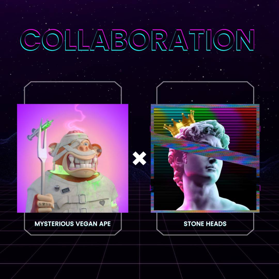 LCD Lab (@lcdlabnft) on Twitter photo ⚡️Stone Heads X MVA⚡️
We’ve Teamed up with MVA to giveaway 20 WL spots for each project! 🚀
1️⃣Follow
@StoneHeadsNFT
&
<a href="/mv_studio_/">Mysterious Vegan APE (MVA)</a>
2️⃣Like & RT
3️⃣Tag 3 Friends
Winners will be announced in 72 Hours. Good Luck🍀!
#NFT #NFTART #SolanaNFT #NFTCommunity ⚡️Stone Heads X MVA⚡️
We’ve Teamed up with MVA to giveaway 20 WL spots for each project! 🚀
1️⃣Follow
@StoneHeadsNFT
&
<a href="/mv_studio_/">Mysterious Vegan APE (MVA)</a>
2️⃣Like & RT
3️⃣Tag 3 Friends
Winners will be announced in 72 Hours. Good Luck🍀!
#NFT #NFTART #SolanaNFT #NFTCommunity