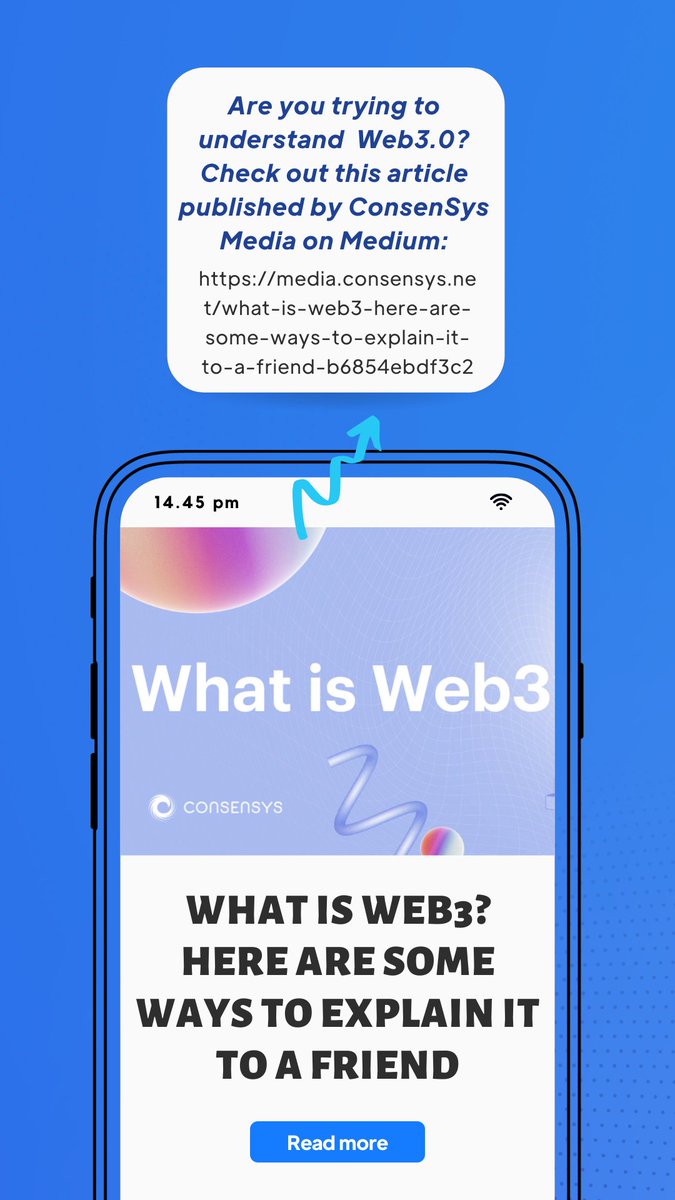catalyze_one's tweet photo. "What is Web3? Here Are Some Ways To Explain It To A Friend!"

Highly recommended article published by @ConsenSys 
at: https://t.co/jQ0yGFEOr3

#Web3 #cryptocurrencies #blockchain #NFT https://t.co/j1vi32a2lE