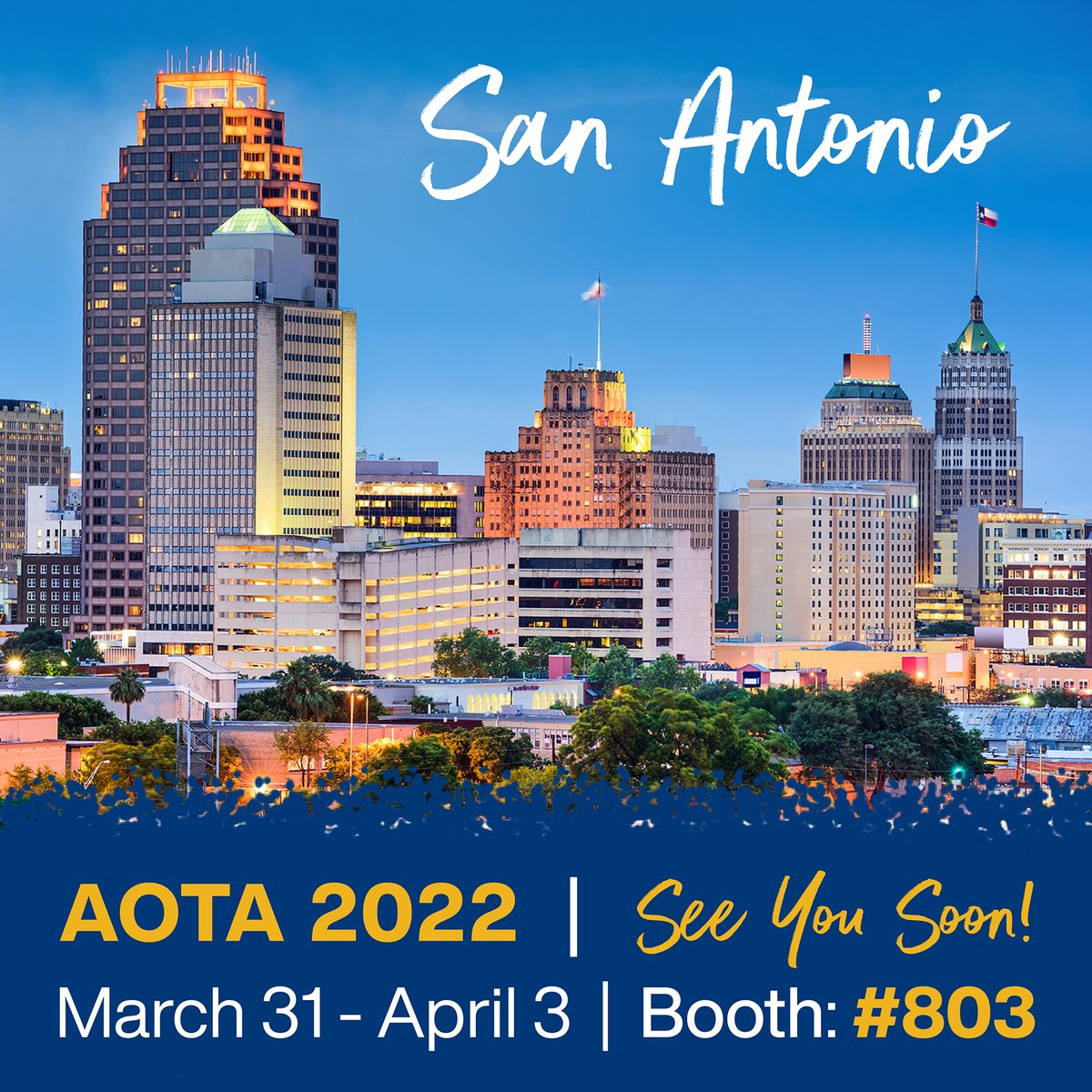 amnallied's tweet image. We are calling all OTs! Will we see you in San Antonio for the AOTA 2022 Conference starting March 31 through April 3, 2022? Stop by our booth #803 and meet the team! Let us know in the comments below if we will see you there