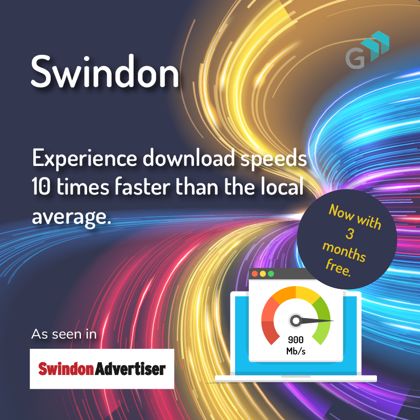 GiganetUK's tweet photo. People of #Swindon.
Did you know #FullFibre broadband can boost your speeds to 10 times the local average?
And right now, we’re offering 3 months free.
#HyperfastBroadband is here:
https://t.co/QRVBpwYSd4
#GigabitSwindon #swindon #wiltshire #swindonbusiness #swindontown https://t.co/oVoIxJ4ROQ