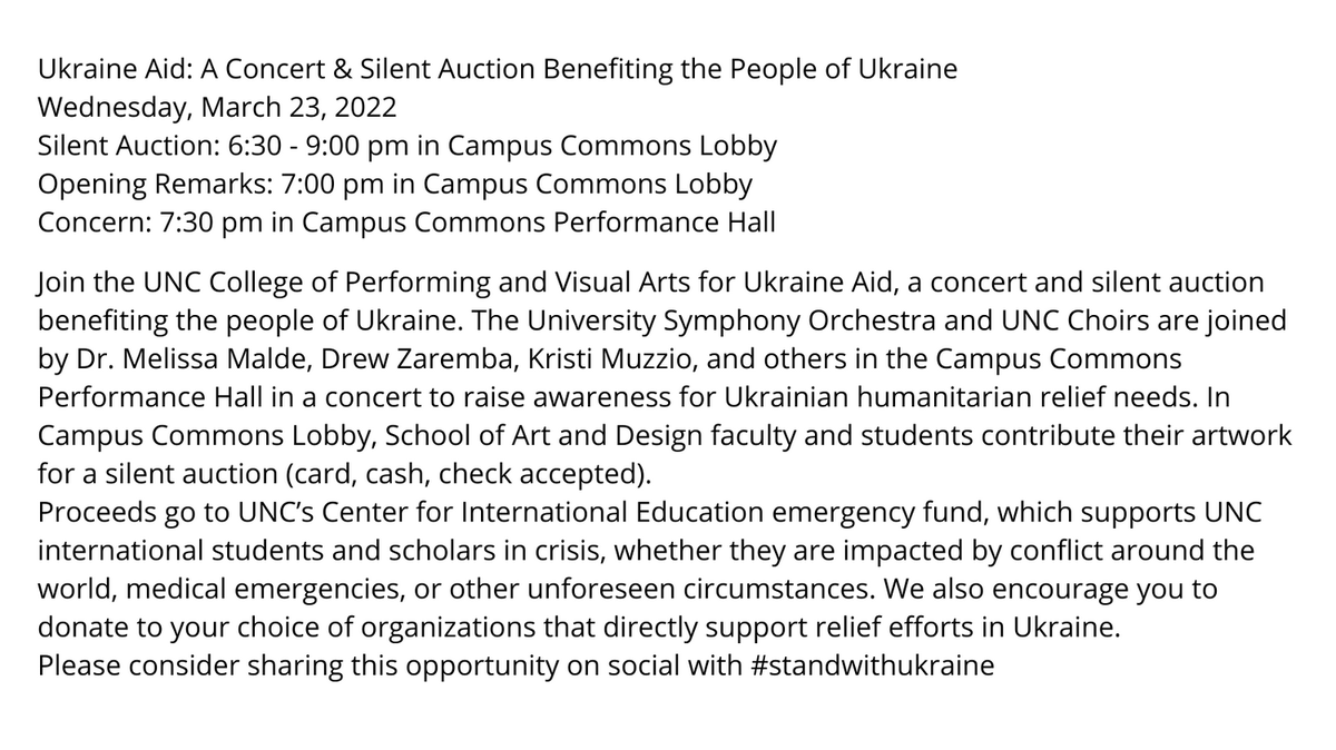 Concert Tickets are available at tickets.unco.edu/Online/seatSel…

Can't make it in person? You can join us for the online live streaming. Tickets are available at tickets.unco.edu/Online/seatSel…

Want to make a donation? Here is the link my.link.gallery/uncbenefit