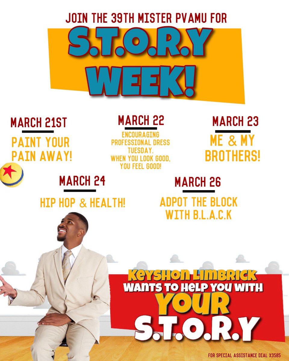 HippieKey's tweet photo. The college experience is always a journey to grow as a person mentally &amp; physically and I encourage it. Join Mr PVAMU in S.T.O.R.Y Week where he helps you to Strive To Be a Revolutionary You from 03/21-03/26! Be there or be square! 💜💛🐾 #pvamu #pv21 #pv22 #pv23 #pv24 #pv25 https://t.co/J0YGkgwtJD